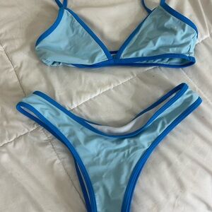 Blue and Light Blue Bikini Set